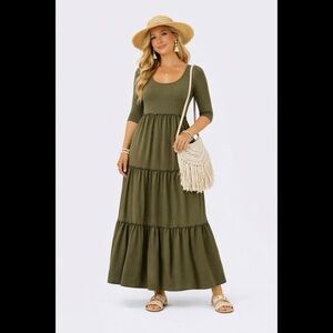 MATILA JANE Olive Tiered Maxi Dress